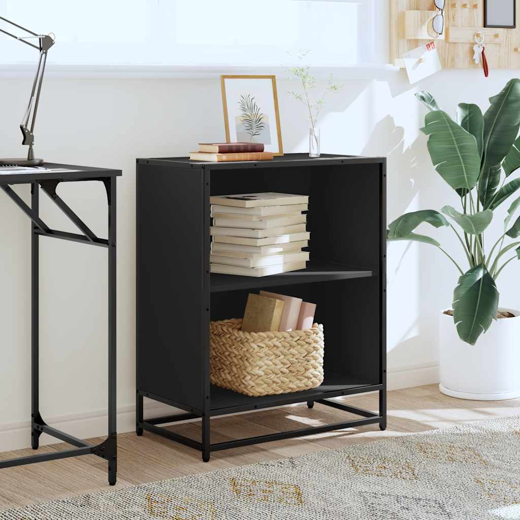 Book Cabinet Black 60x35x76 cm Engineered Wood