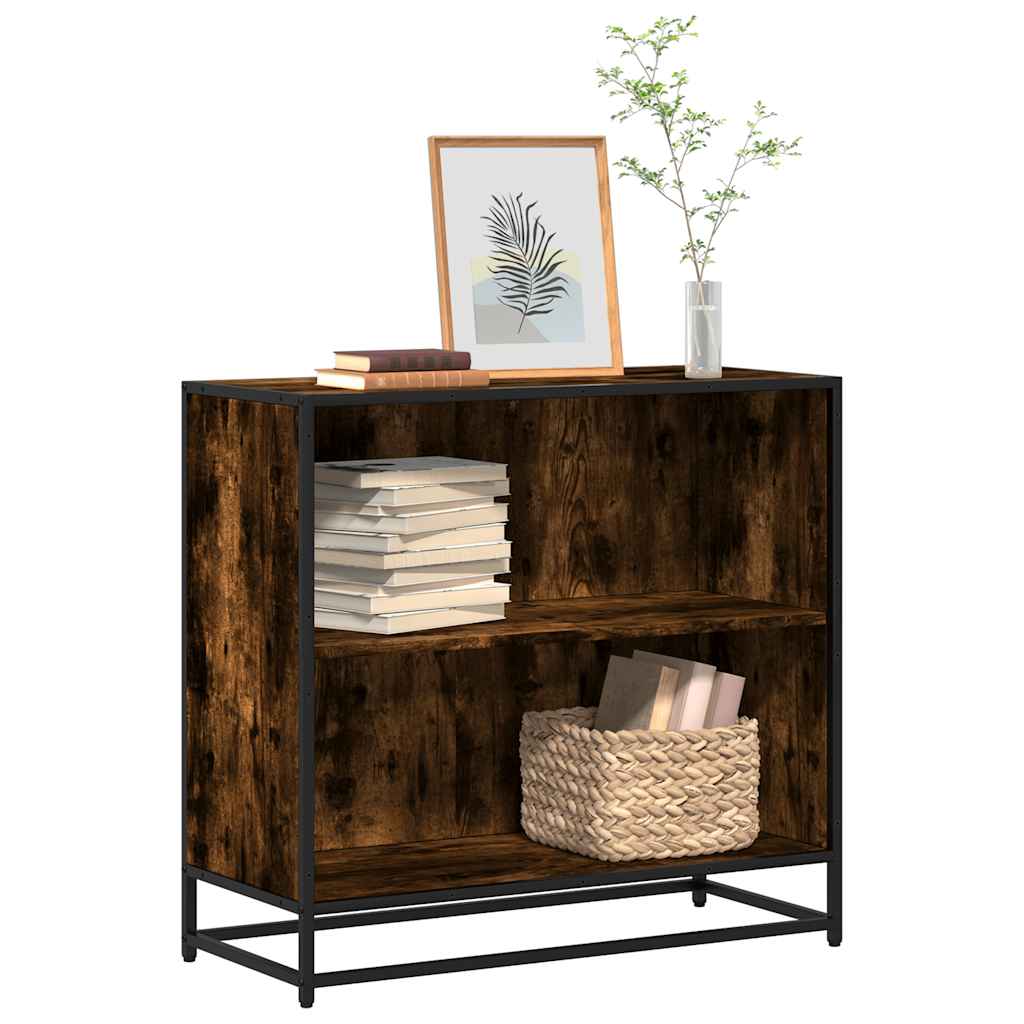 Book Cabinet Smoked Oak 80.5x35x76 cm Engineered Wood