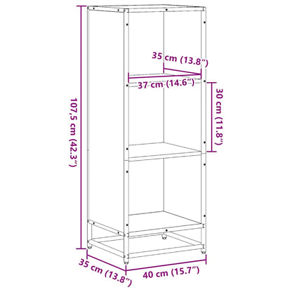 Book Cabinet Black 40x35x107.5 cm Engineered Wood