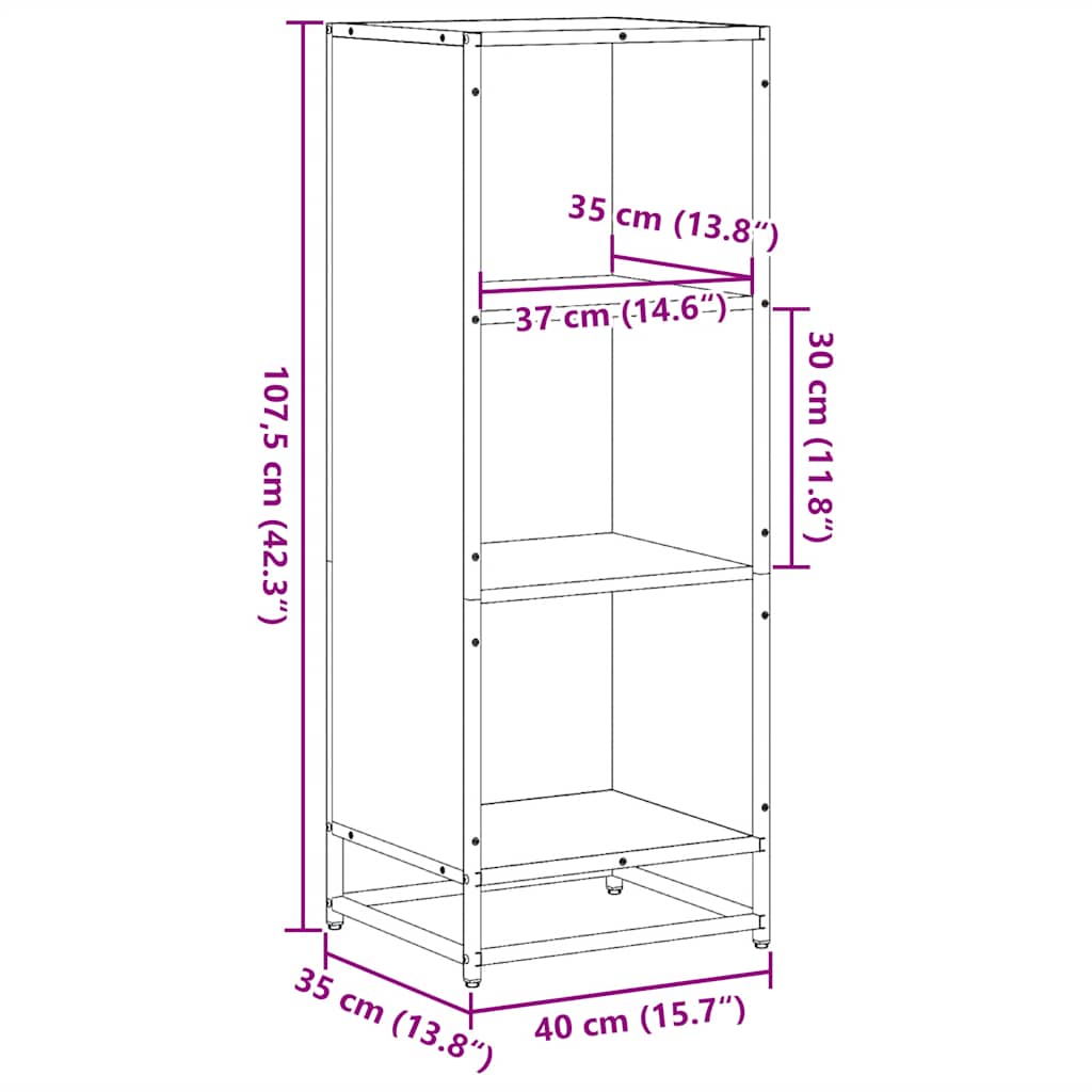 Book Cabinet Sonoma Oak 40x35x107.5 cm Engineered Wood