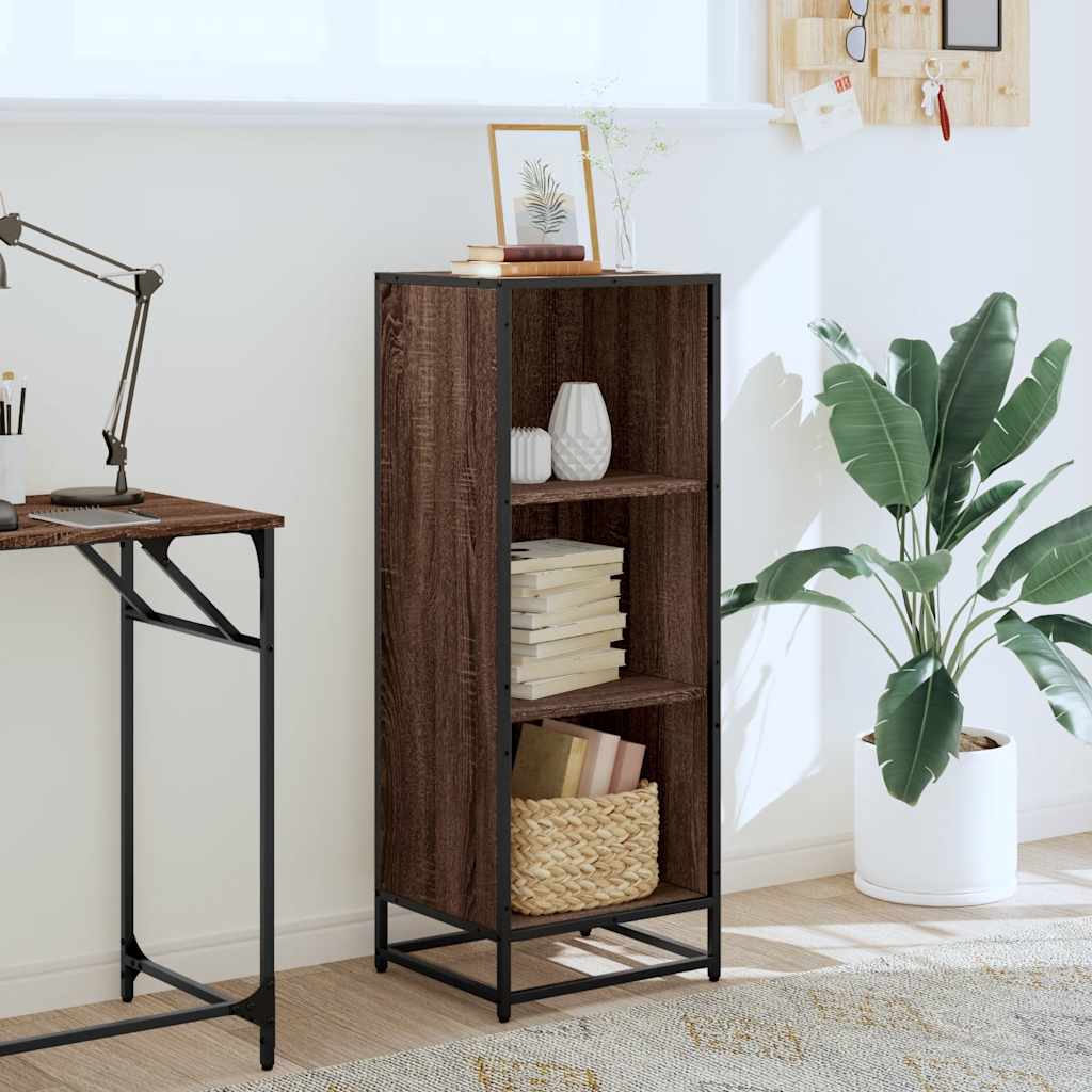 Book Cabinet Brown Oak 40x35x107.5 cm Engineered Wood