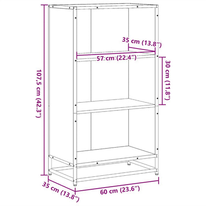 Book Cabinet Smoked Oak 60x35x107.5 cm Engineered Wood