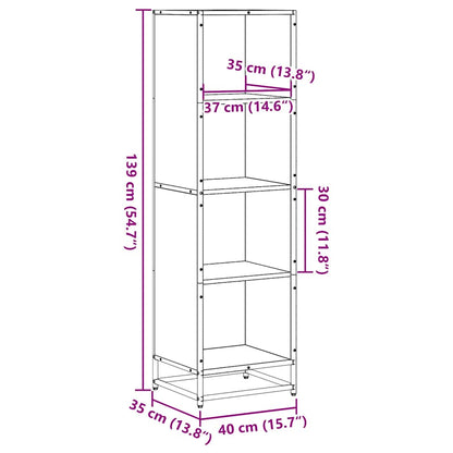 Book Cabinet Black 40x35x139 cm Engineered Wood
