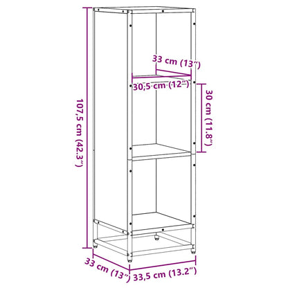 Book Cabinet Grey Sonoma 33.5x33x107.5 cm Engineered Wood