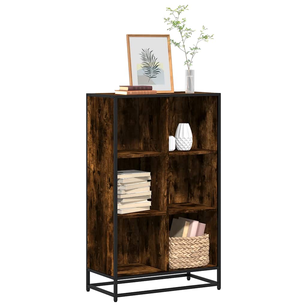 Book Cabinet Smoked Oak 65.5x33x107.5 cm Engineered Wood