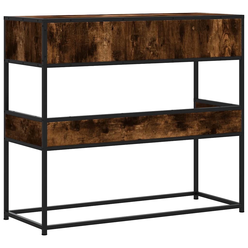 Console Table Smoked Oak 90x35x80 cm Engineered Wood