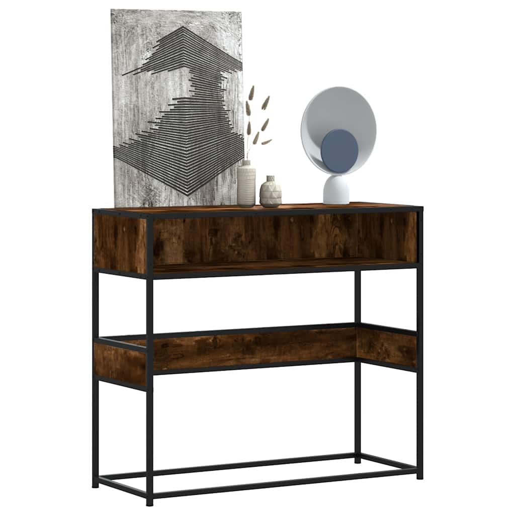 Console Table Smoked Oak 90x35x80 cm Engineered Wood