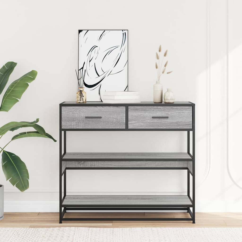 Console Table Grey Sonoma 90x35x80 cm Engineered Wood