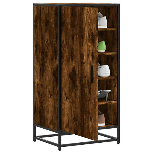 Shoe Rack Smoked Oak 48x38x97.5 cm Engineered Wood