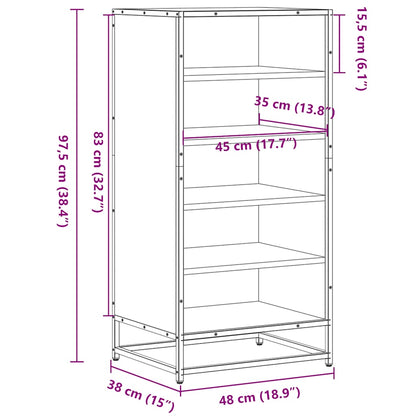 Shoe Rack Brown Oak 48x38x97.5 cm Engineered Wood