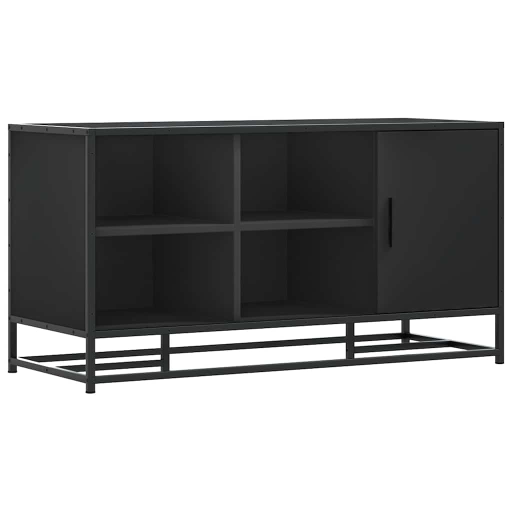 Shoe Bench Black 100x40x53.5 cm Engineered Wood and Metal