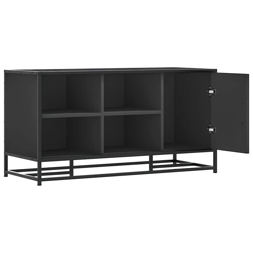 Shoe Bench Black 100x40x53.5 cm Engineered Wood and Metal