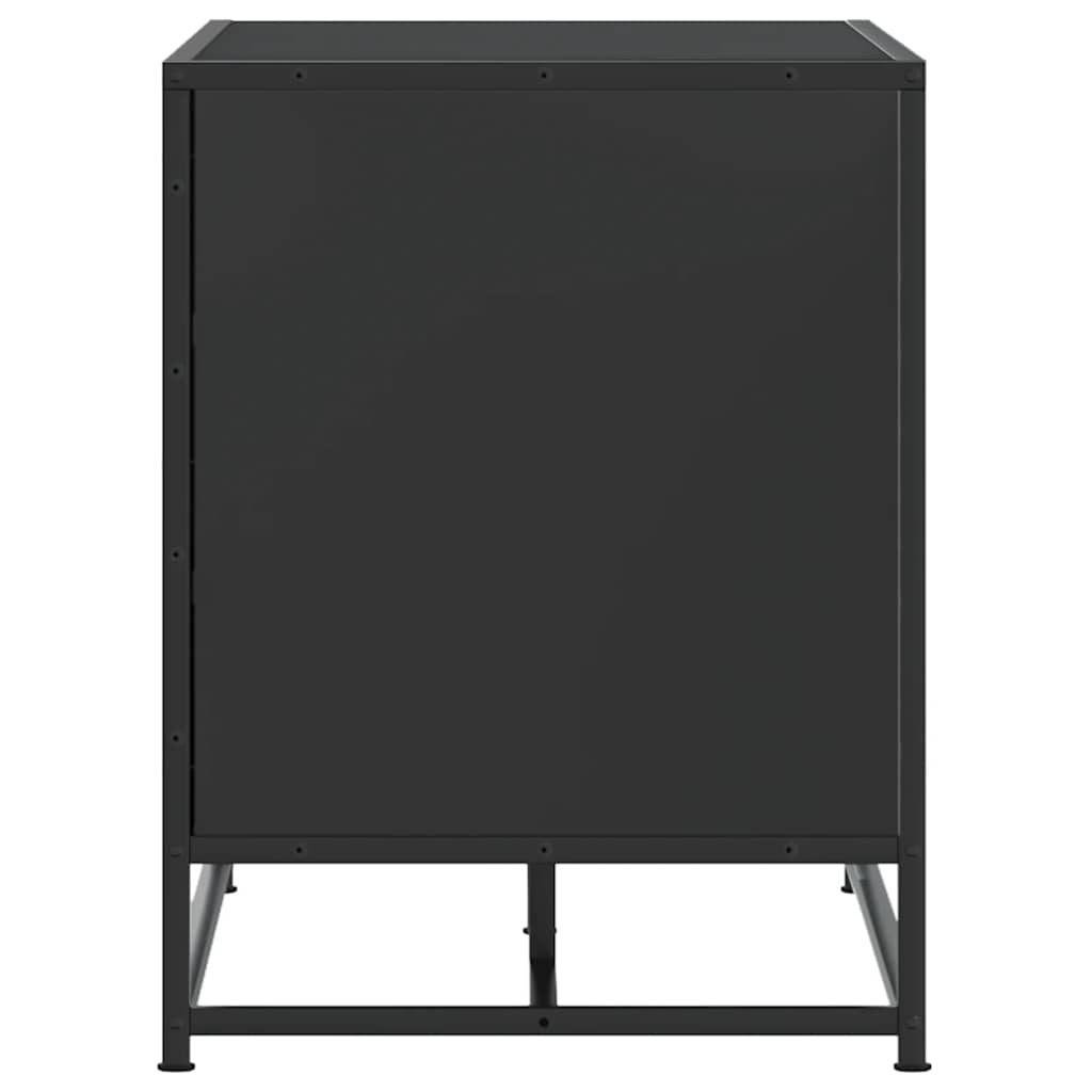 Shoe Bench Black 100x40x53.5 cm Engineered Wood and Metal