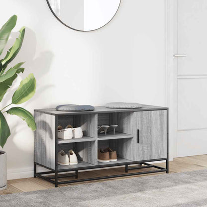 Shoe Bench Grey Sonoma 100x40x53.5 cm Engineered Wood and Metal