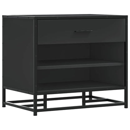 Shoe Bench Black 60x40x53.5 cm Engineered Wood and Metal