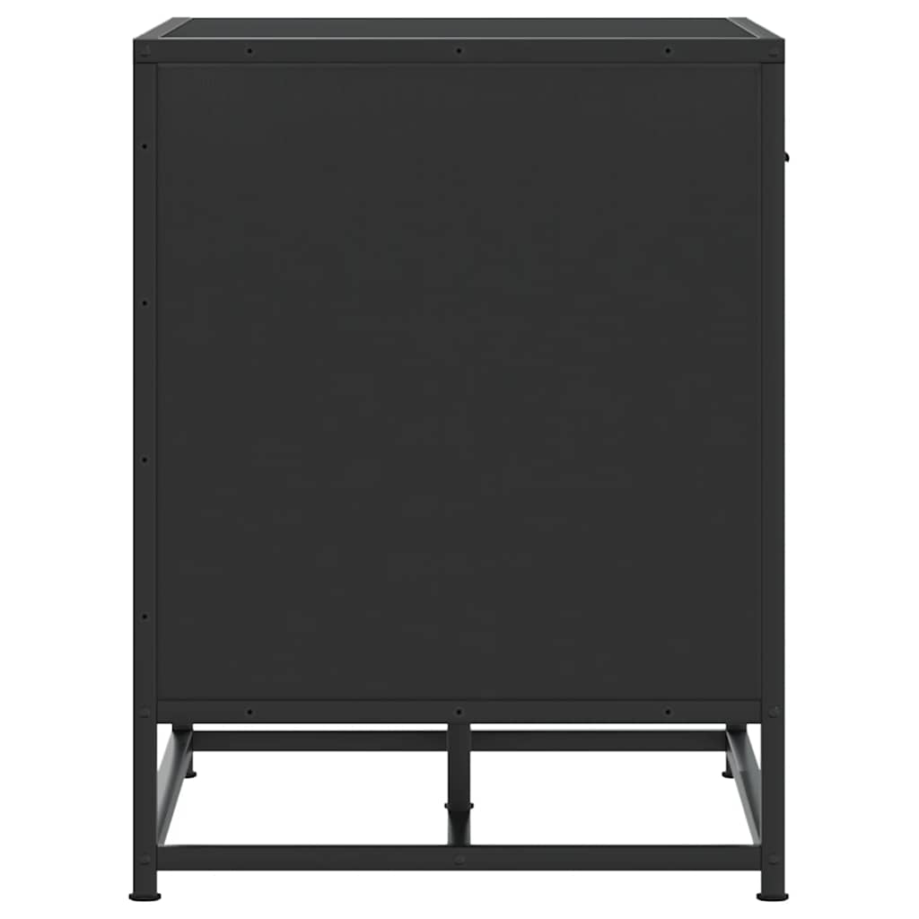 Shoe Bench Black 60x40x53.5 cm Engineered Wood and Metal