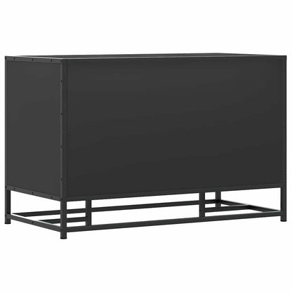 Shoe Bench Black 80x40x53.5 cm Engineered Wood and Metal