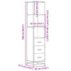 Bathroom Cabinet Sonoma Oak 35x37.5x166 cm Engineered Wood