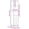Bathroom Cabinet Smoked Oak 35x37.5x166 cm Engineered Wood