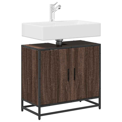 Bathroom Sink Cabinet Brown Oak 65x33x60 cm Engineered Wood