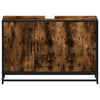 Bathroom Sink Cabinet Smoked Oak 90x33x60 cm Engineered Wood