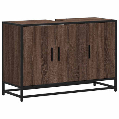 Bathroom Sink Cabinet Brown Oak 90x33x60 cm Engineered Wood
