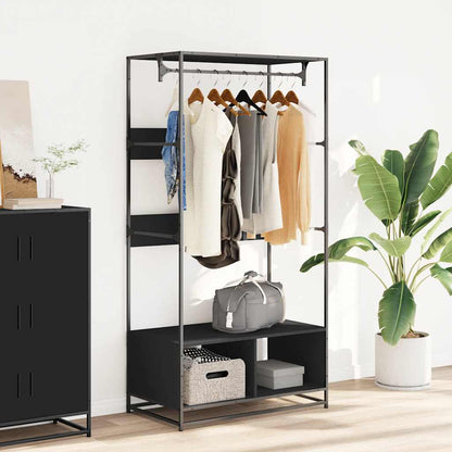 Wardrobe Black 90x50x180 cm Engineered Wood