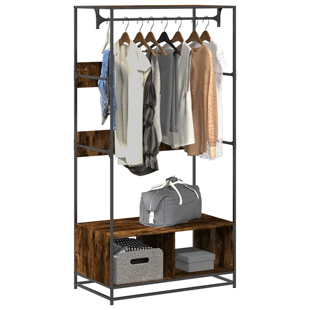 Wardrobe Smoked Oak 90x50x180 cm Engineered Wood