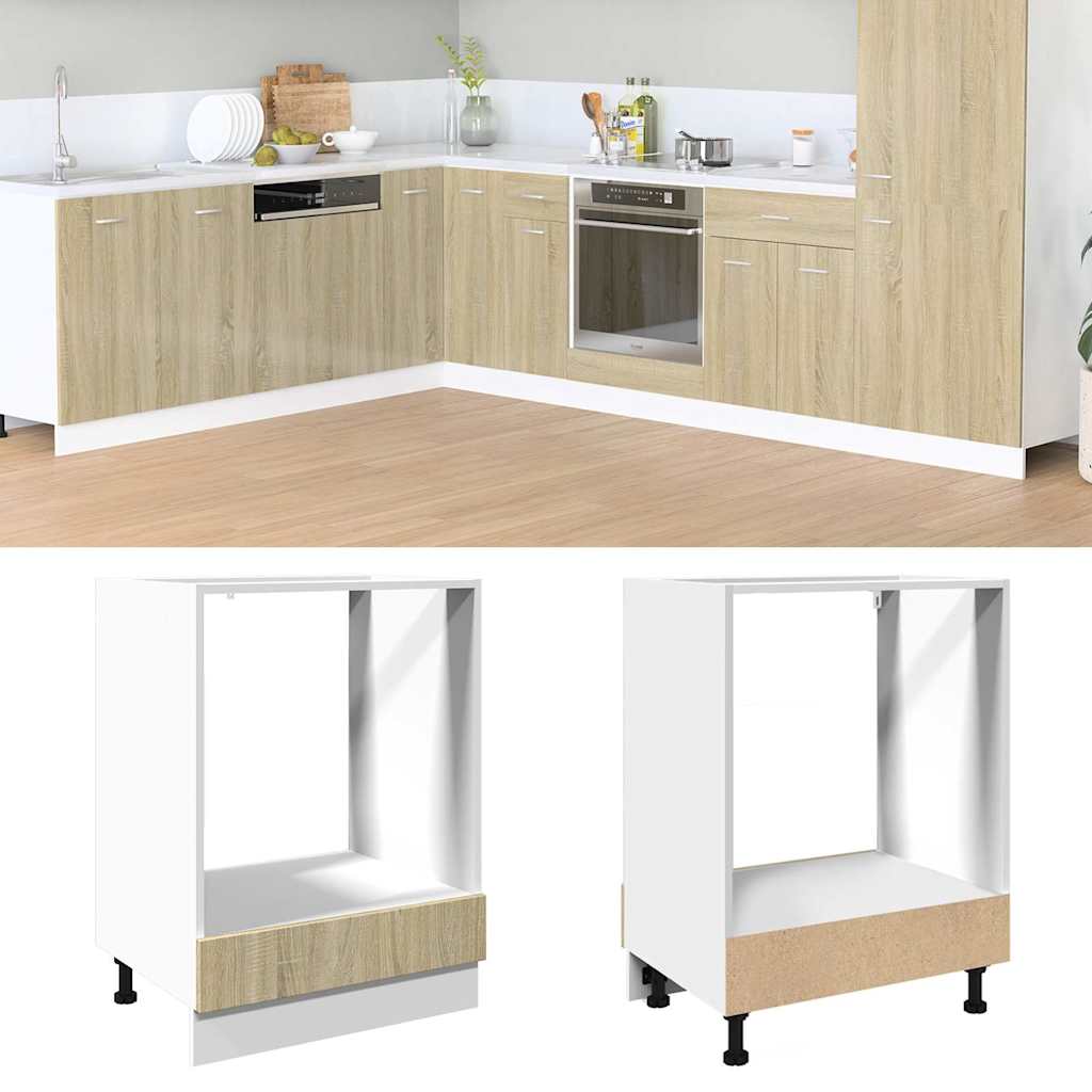 Oven Cabinet Sonoma Oak 60x46x81.5 cm Engineered Wood