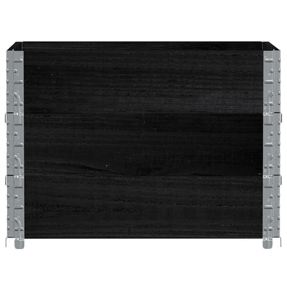 Pallet Collars 3 pcs Black 80x60 cm Solid Wood Pine