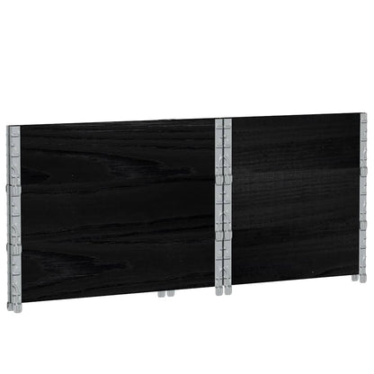 Pallet Collars 3 pcs Black 80x60 cm Solid Wood Pine