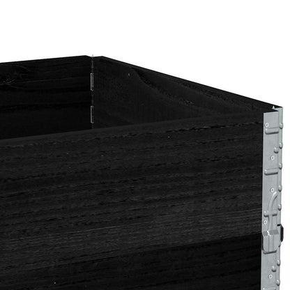 Pallet Collars 3 pcs Black 80x60 cm Solid Wood Pine