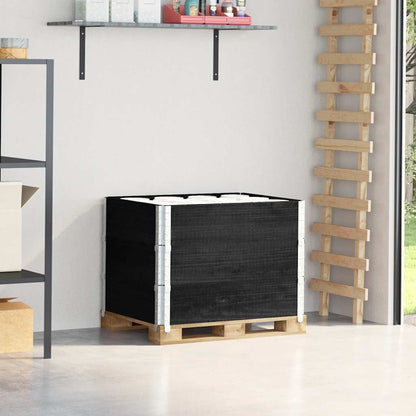 Pallet Collars 3 pcs Black 80x60 cm Solid Wood Pine