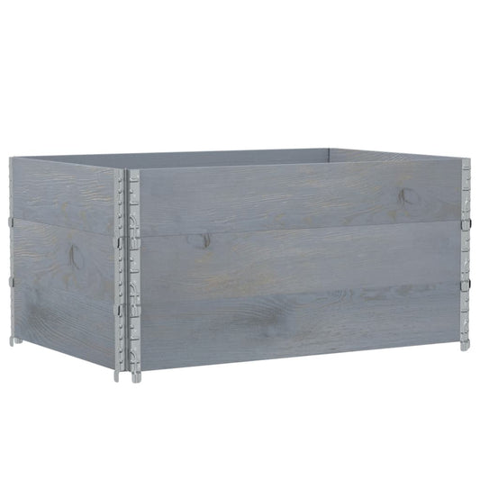Pallet Collars 3 pcs Grey 120x80 cm Solid Wood Pine