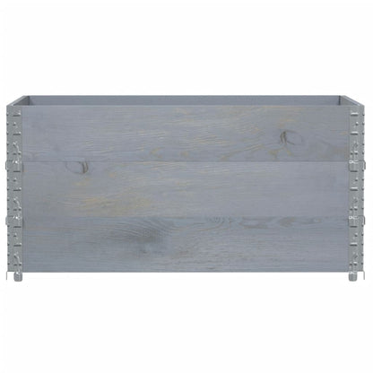 Pallet Collars 3 pcs Grey 120x80 cm Solid Wood Pine