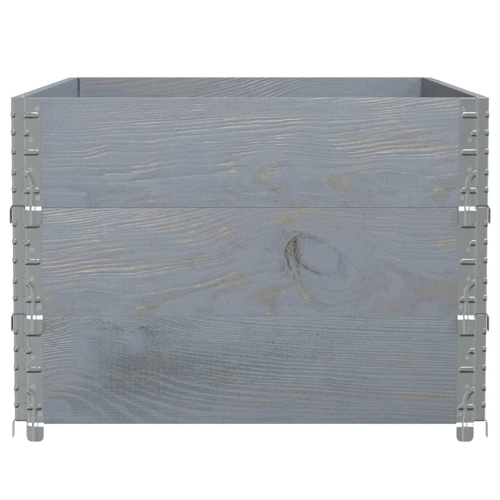 Pallet Collars 3 pcs Grey 120x80 cm Solid Wood Pine