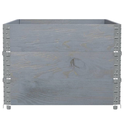 Pallet Collars 3 pcs Grey 120x80 cm Solid Wood Pine