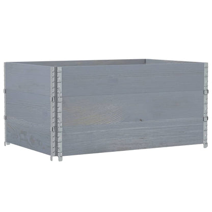 Pallet Collars 3 pcs Grey 120x80 cm Solid Wood Pine