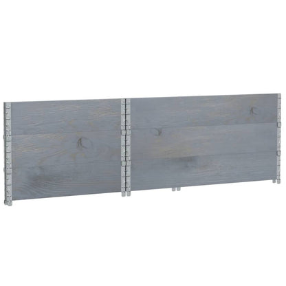 Pallet Collars 3 pcs Grey 120x80 cm Solid Wood Pine