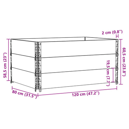 Pallet Collars 3 pcs Grey 120x80 cm Solid Wood Pine