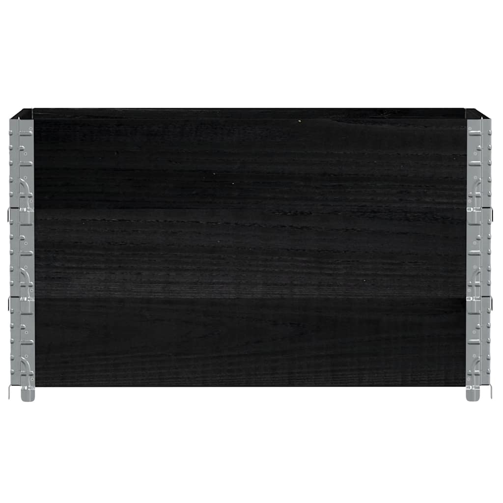 Pallet Collars 3 pcs Black 100x50 cm Solid Wood Pine
