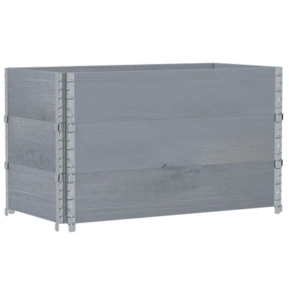 Pallet Collars 3 pcs Grey 100x50 cm Solid Wood Pine