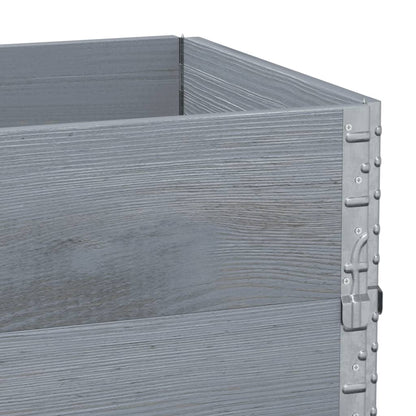Pallet Collars 3 pcs Grey 100x50 cm Solid Wood Pine