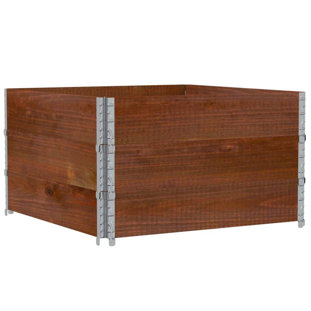 Pallet Collars 3 pcs Brown 100x100 cm Solid Wood Pine