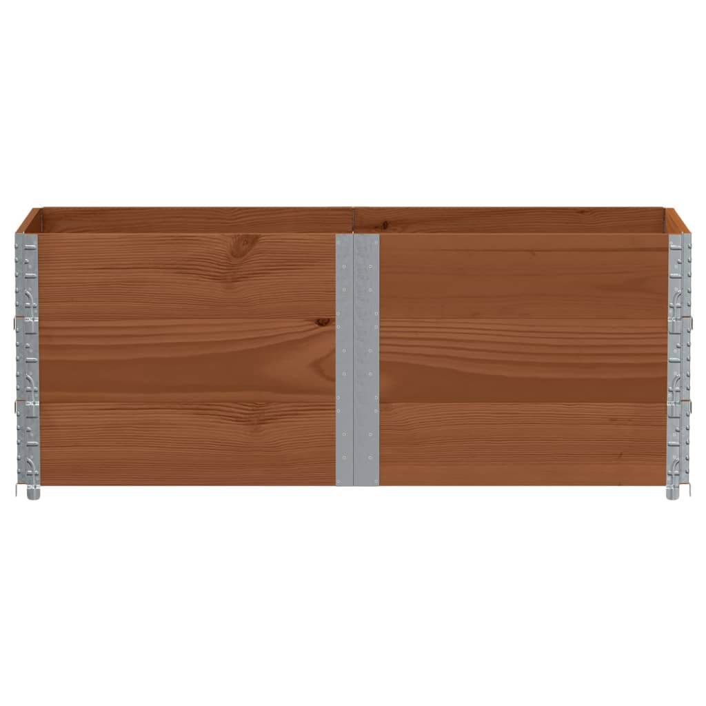 Pallet Collars 3 pcs Brown 150x50 cm Solid Wood Pine