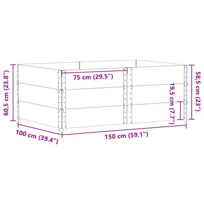 Pallet Collars 3 pcs 150x100 cm Solid Wood Pine