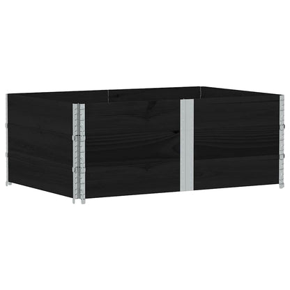 Pallet Collars 3 pcs Black 150x100 cm Solid Wood Pine