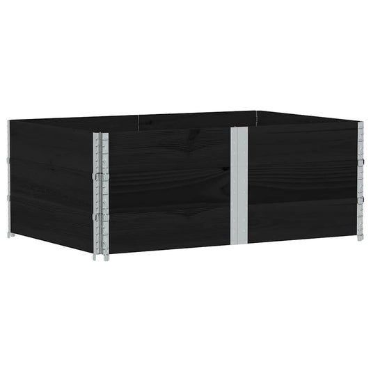 Pallet Collars 3 pcs Black 150x100 cm Solid Wood Pine