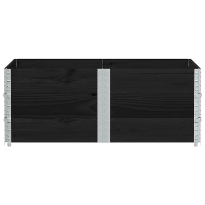 Pallet Collars 3 pcs Black 150x100 cm Solid Wood Pine
