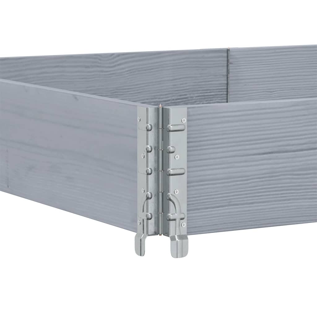 Pallet Collars 3 pcs Grey 150x100 cm Solid Wood Pine